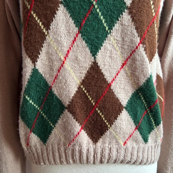 1940s 1950s Hand Knit Argyle Sweater & Matching Socks - Picture 4 of 14